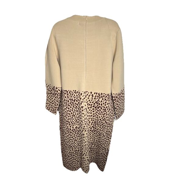 NWT Lily and Taylor Tan Spotted Dress Decorative Buttons Women’s Size Large - Picture 6 of 12